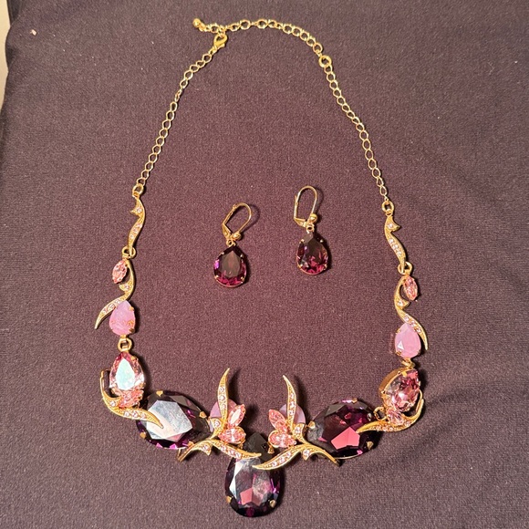 Luxurious Amethyst and Gold Necklace Set - Picture 4 of 16